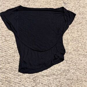 SHEIN Black Short Sleeve Top Backless